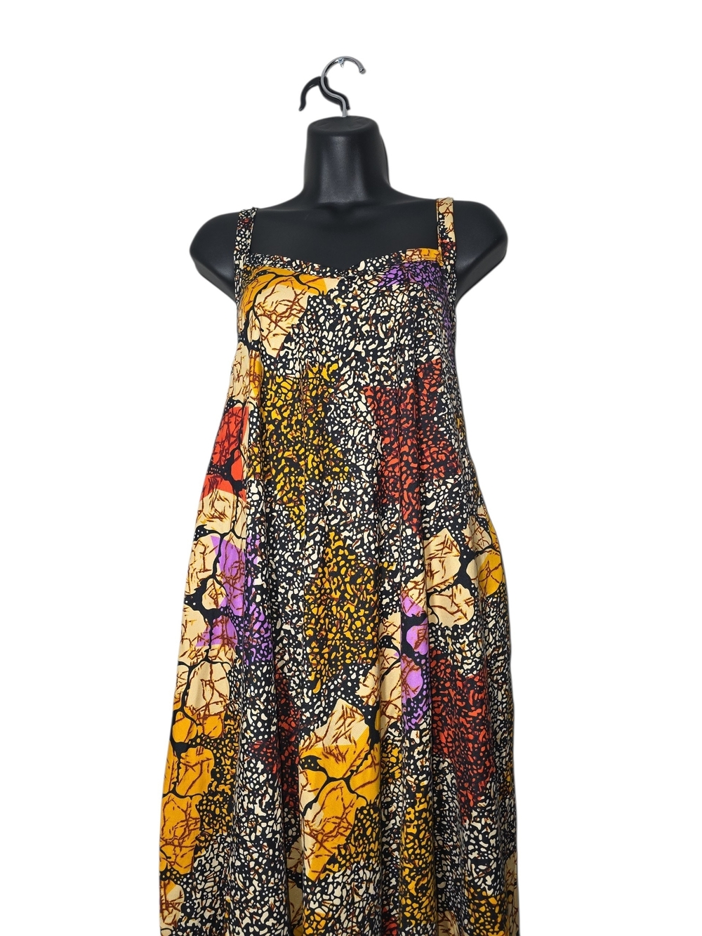Handmade Batik Print Maxi Dress Open Cage Back Sun Dress Multi-Color - Picture 4 of 5